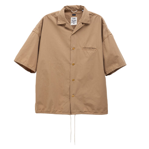 Nanamica Open Collar Wind H/S Shirt Camel SUGS340E Degli Uberti
